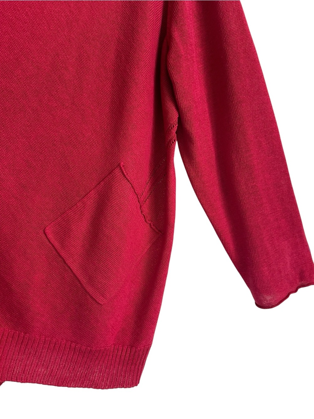 Eileen Fisher Size 3X Linen Knit Open Cardigan Raspberry - Picture 6 of 14
